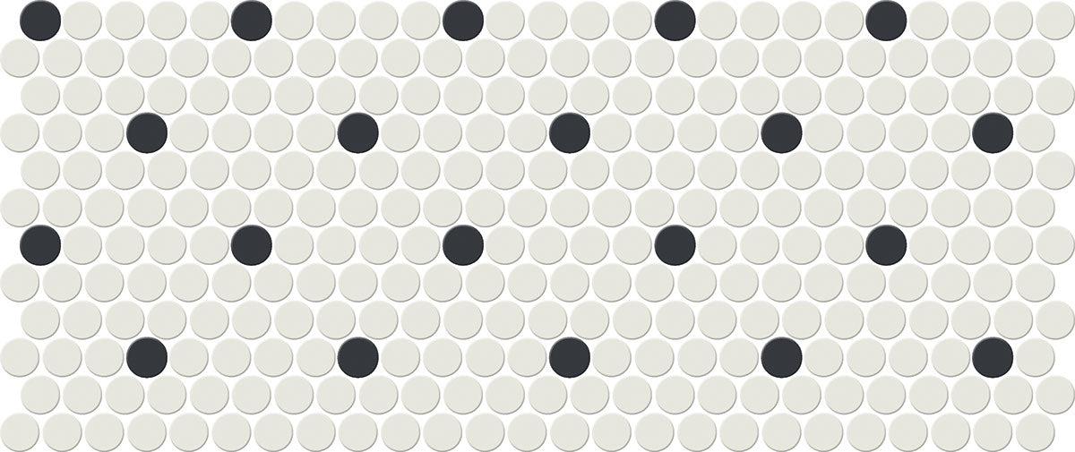 Daltile Keystone Blends DK30 Arctic White & Black Retro Dot Mosaic