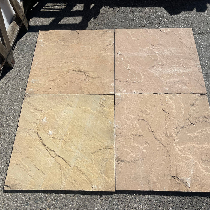 Natural Cleft Face with Gauged Back Kokomo Gold Sandstone Tile - 24" x 24" x 1/2"