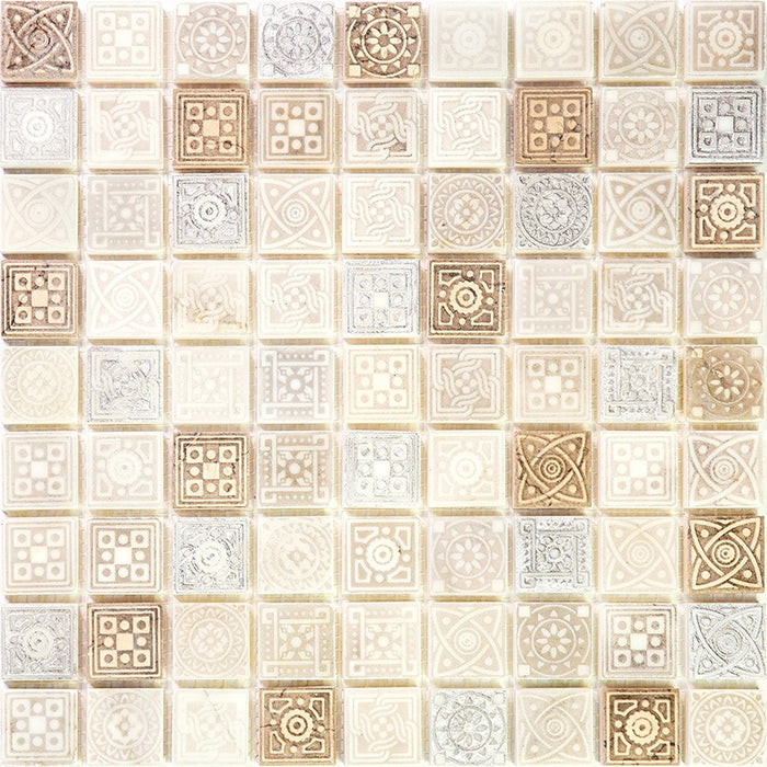 Full Sheet Sample - Skalini Line Artistic Stone Legend 3 Natural Stone Mosaic - 1.2" x 1.2"