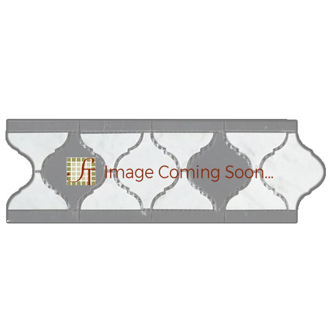 Iceberg Casablanca Polished Marble Border - 4" x 13 3/4" Arabesque Border