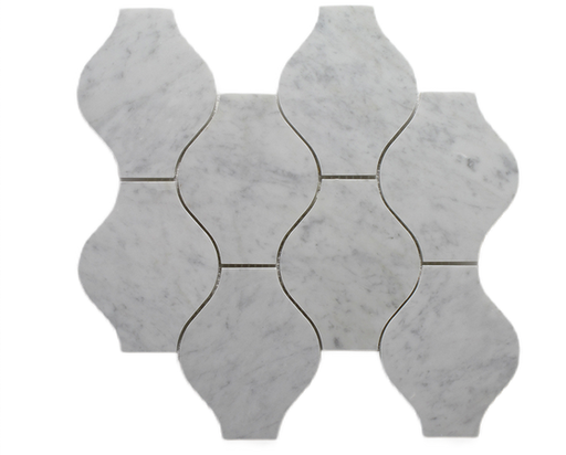 Lanterna II Carrara Polished Marble Mosaic - Vase