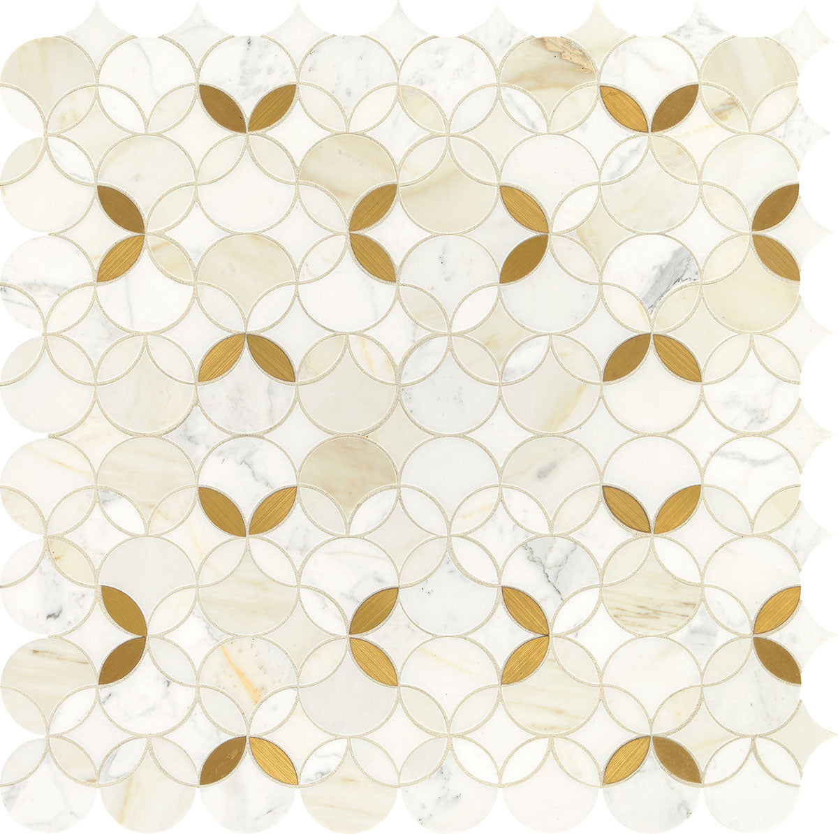 Daltile Lavaliere LV32 Calacatta Gold with Brass Polished
