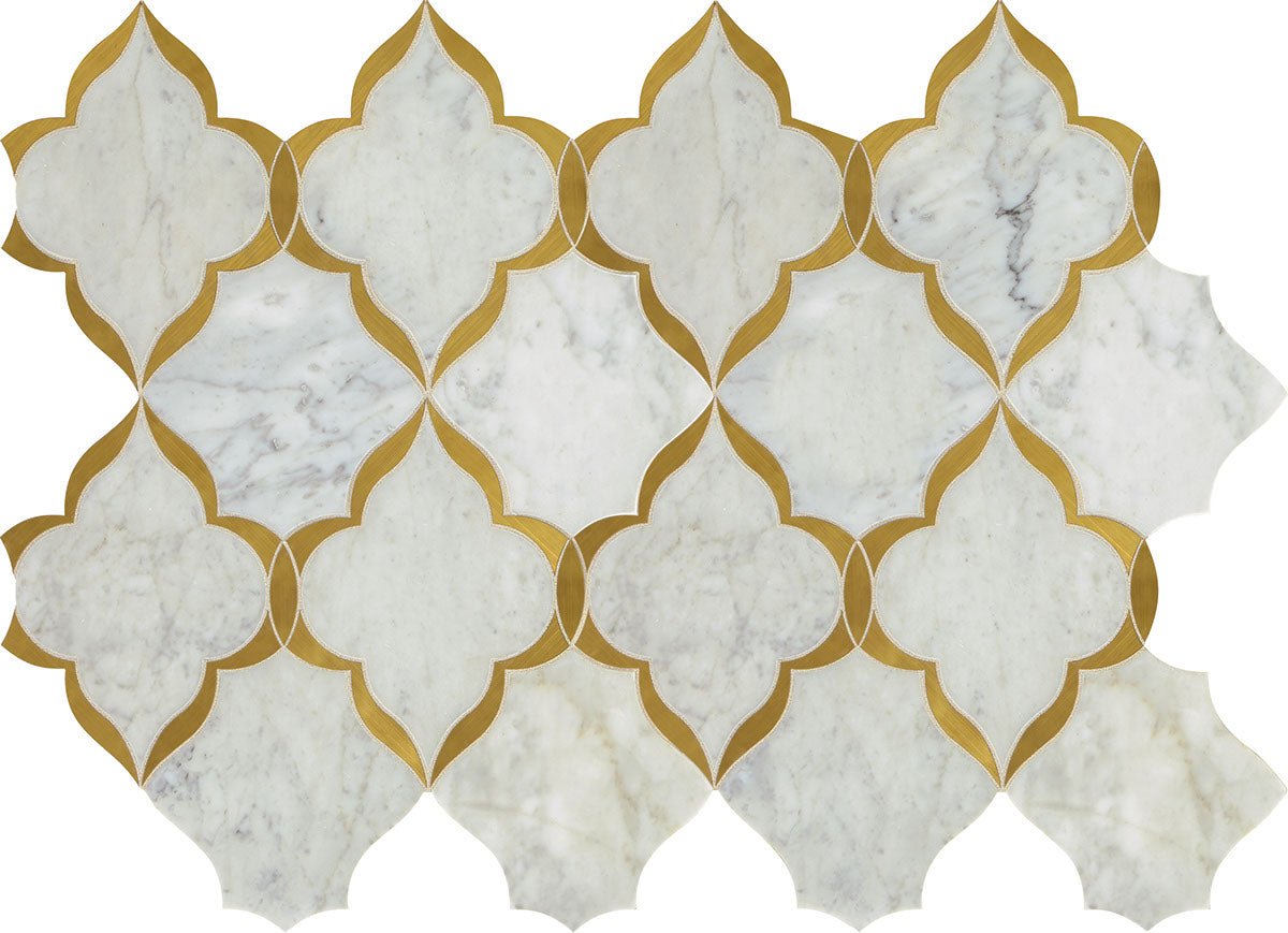 Lavaliere White Carrara with Brass LV34