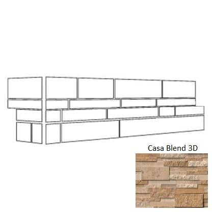 Rockmount Stacked Stone Panels Casa Blend 3D LPNLTCASBLE618COR-MULTI