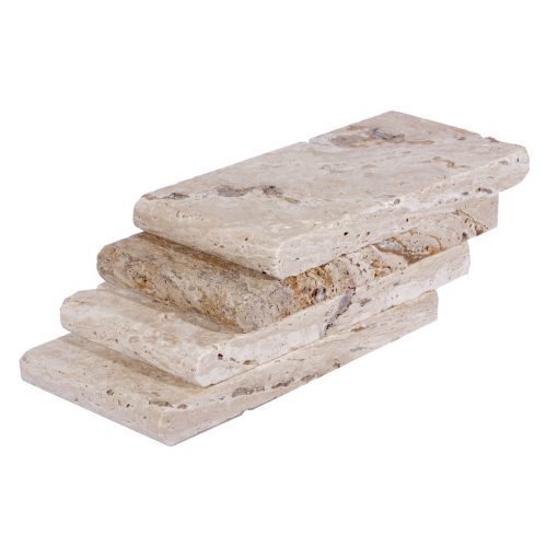 Leonardo Tumbled Travertine Pool Coping - 6" x 12"