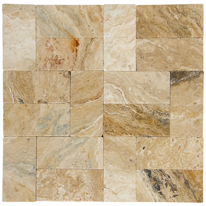 Full Paver Sample - Leonardo Travertine Paver - 6" x 12" x 1 1/4" Tumbled