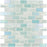 Full Sheet Sample - Illusions Light Green Deco Staggered Glass Mosaic - 1" x 2" x 4 MM Iridescent