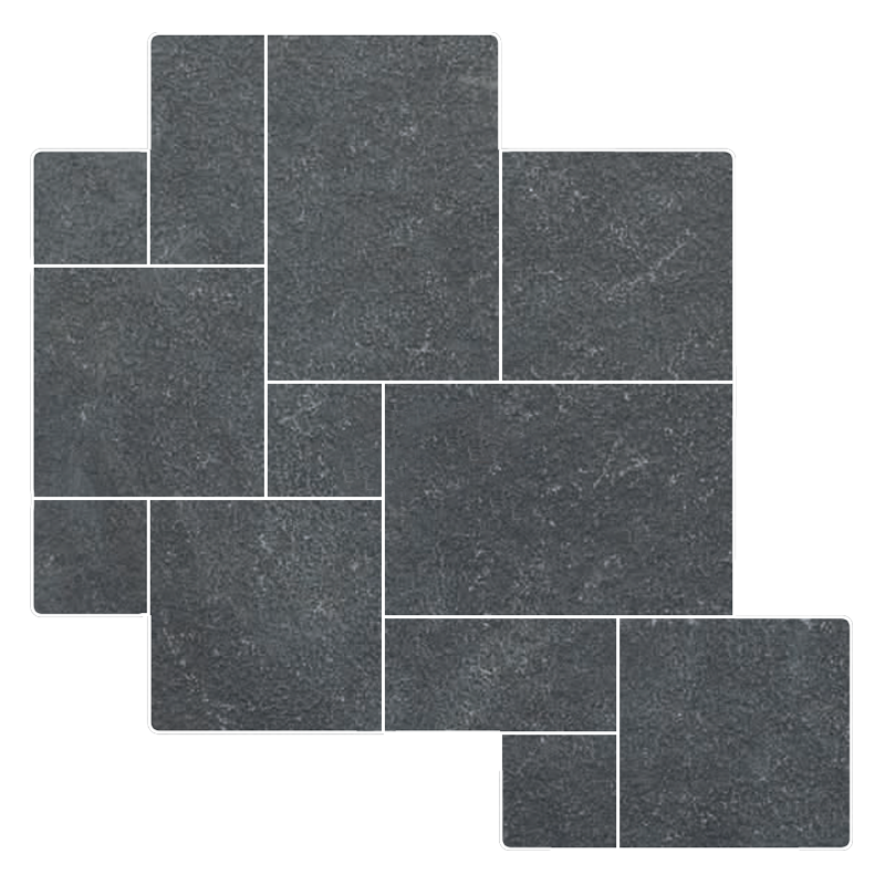 Lime Black Natural Cleft Limestone Paver Jumbo Pattern - 12" x 12" x +/- 1 1/4"