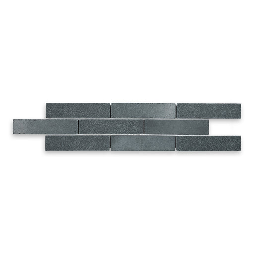 Lime Black Tumbled Limestone Thin Brick Veneer - 2" x 8"
