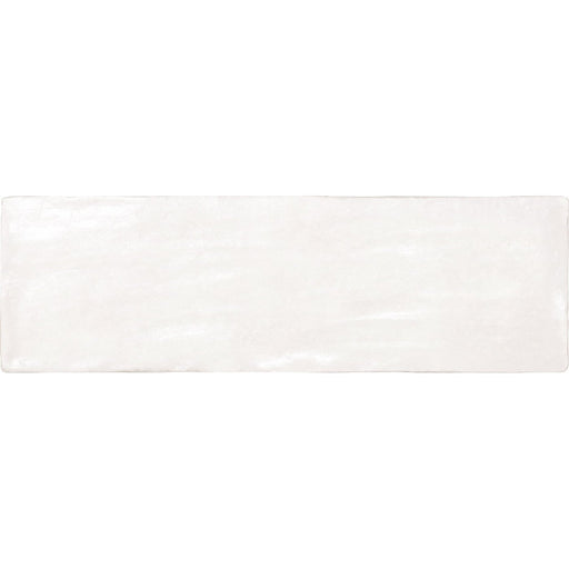 Magma White Ceramic Tile - 2.5" x 8" Glossy