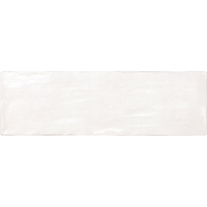 Magma White Ceramic Tile - 2.5" x 8" Glossy