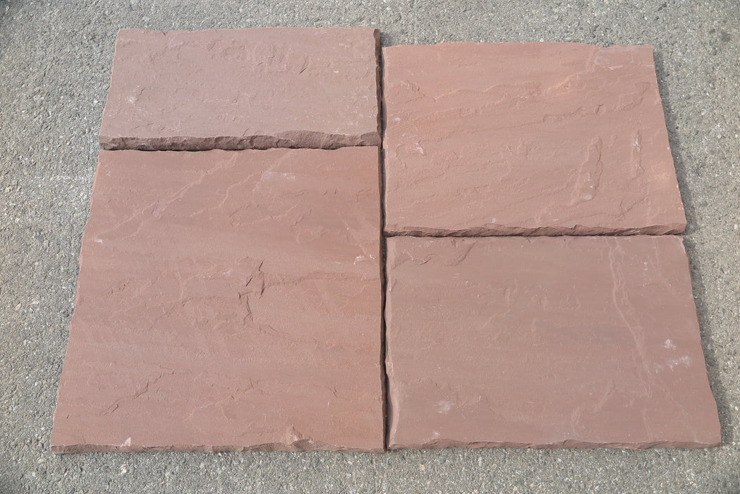 Natural Cleft Face & Back Mahogany Sandstone Paver - 24" x Random Widths x 1" - 1 1/4"