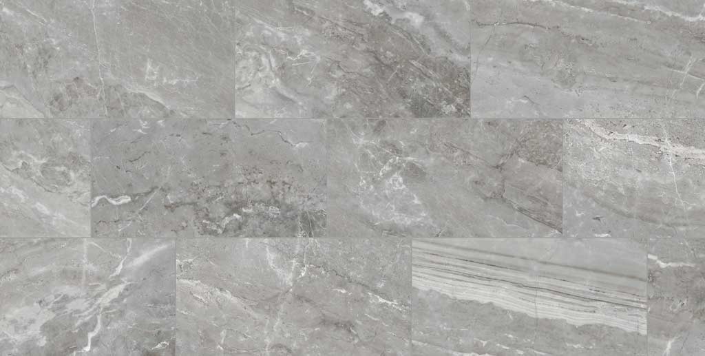 Full Tile Sample - Marbles Oniciata Grey Porcelain Tile - 12" x 24" Matte