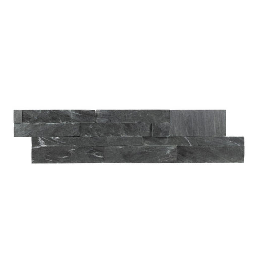 Full Ledger Sample - Marine Black Schist Ledgestone - 6" x 24" x 1/2" - 1 1/8" Natural Cleft Face with Gauged Back
