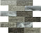 Mineral Gray Silk Interlocking  Glass & Metal Mosaic - Brick