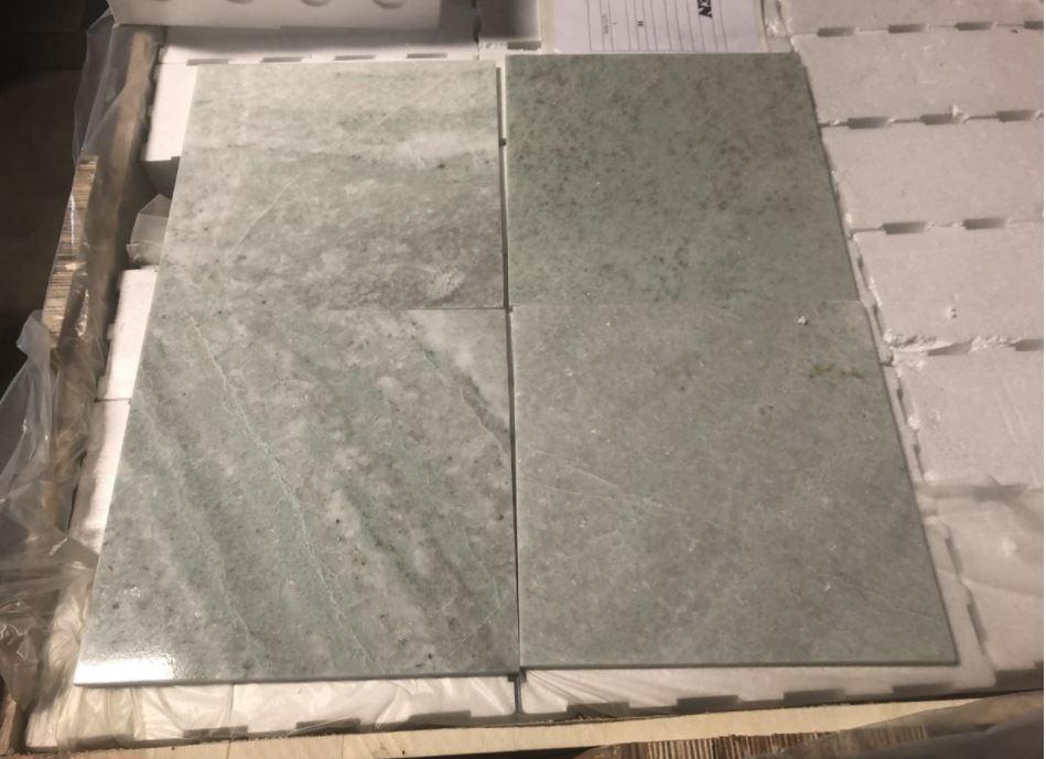 Polished Ming Green Marble Tile - 12" x 12" x 3/8"
