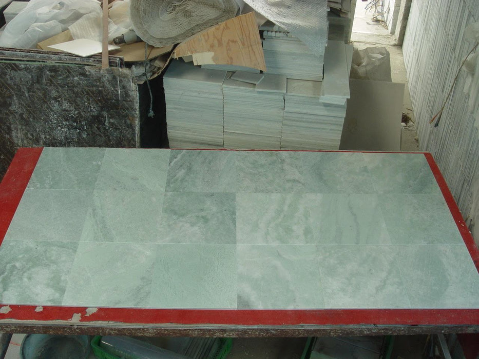 Honed Ming Green Marble Tile - 12" x 12" x 3/8"
