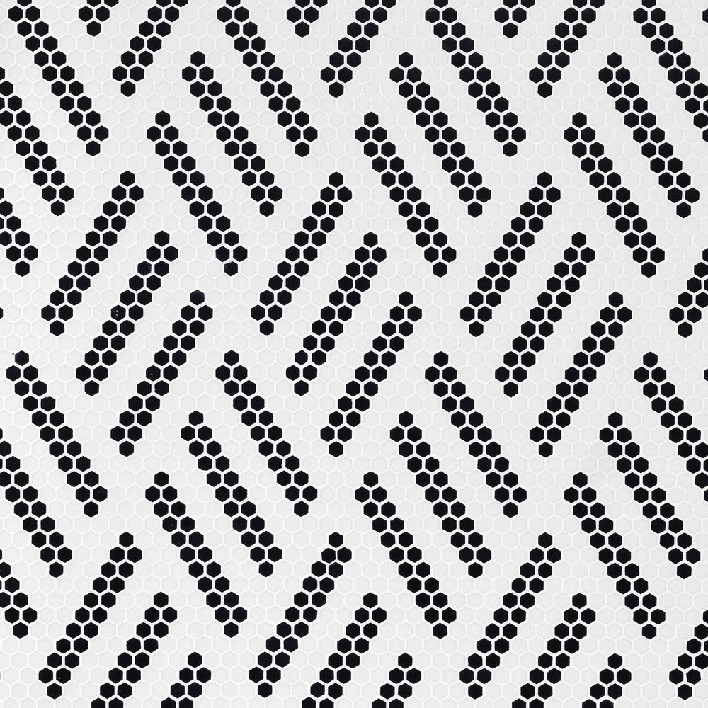 Geometro Missoni Vintage Recycled Glass Mosaic - 3/8" Hexagon Matte