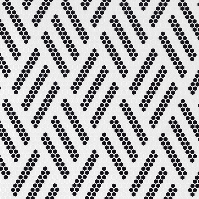 Geometro Missoni Vintage Recycled Glass Mosaic - 3/8" Hexagon Matte