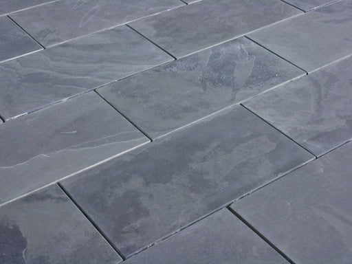Full Tile Sample - Montauk Black Slate Tile - 6" x 12" x 3/8" Brushed