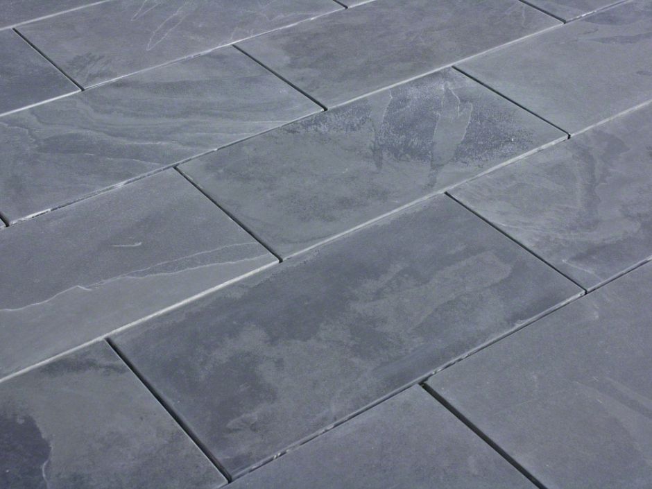Full Tile Sample - Montauk Black Slate Tile - 6" x 6" x 3/8" Brushed