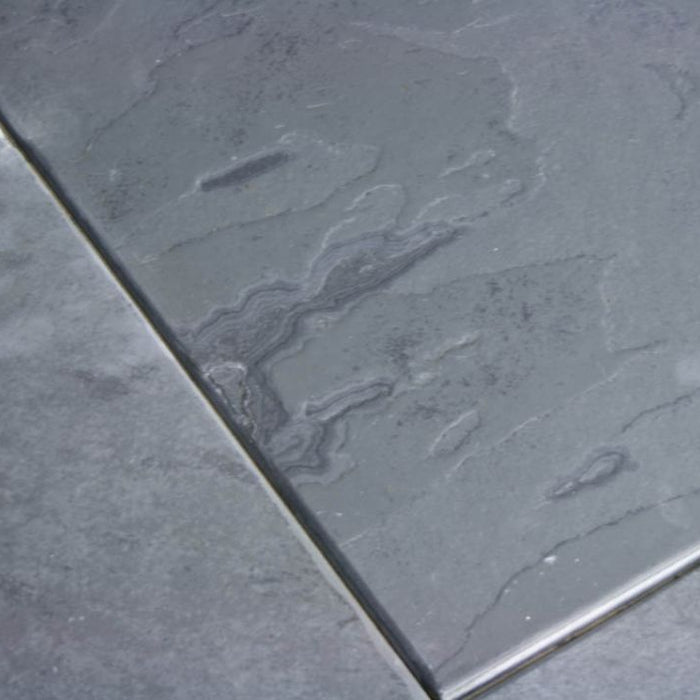 Montauk Black Slate Brushed Tile - 6" x 6" x 3/8"