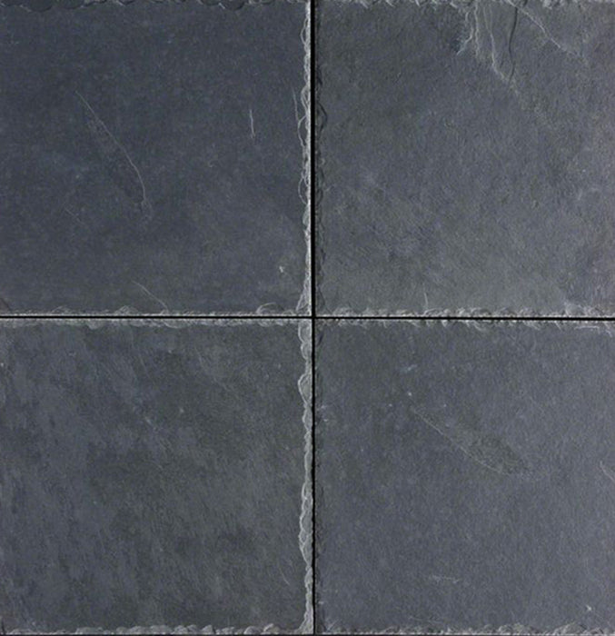 Full Tile Sample - Montauk Black Slate Tile - 12" x 12" x 3/8" Chiseled