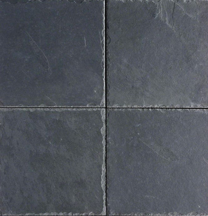 Full Tile Sample - Montauk Black Slate Tile - 8" x 8" x 3/8" Chiseled