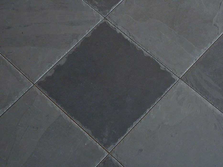 Montauk Black Slate Chiseled Tile - 24" x 24" x 3/8"