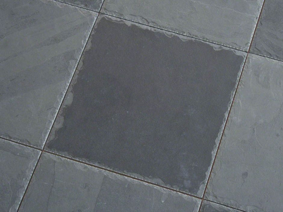 Montauk Black Slate Chiseled Tile - 8" x 8" x 3/8"
