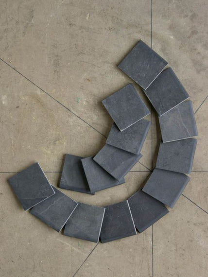 Montauk Black Slate Natural Cleft Face, Gauged Back Tile - 4" x 12" x 3/8"