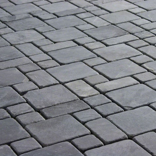 Montauk Black Slate Tumbled Tile