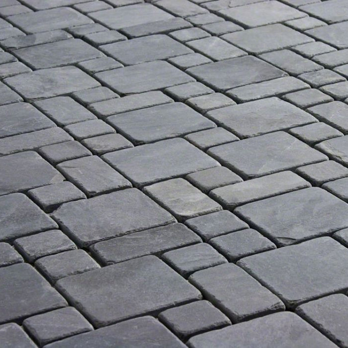 Montauk Black Slate Tumbled Tile