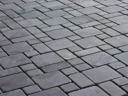 Full Tile Sample - Montauk Black Slate Tile - 6" x 12" x 3/8" Tumbled