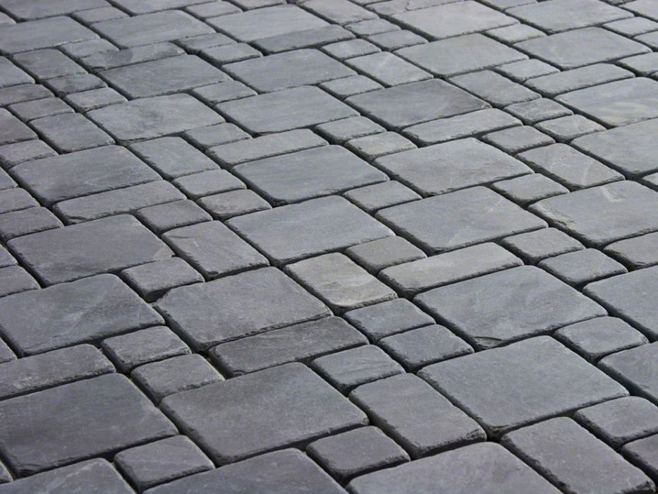 Full Tile Sample - Montauk Black Slate Tile - 3" x 6" x 3/8" Tumbled