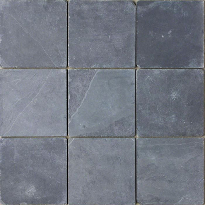 Montauk Black Slate Tumbled Tile - 4" x 12" x 3/8"