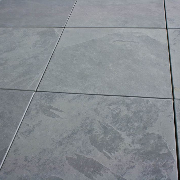 Montauk Blue Slate Brushed Tile - 4" x 4" x 3/8"