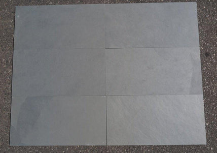 Montauk Blue Slate Natural Cleft Face, Gauged Back Tile - 12" x 24" x 3/8"