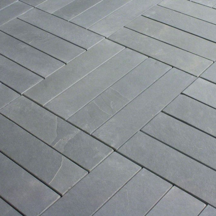 Montauk Blue Slate Natural Cleft Face, Gauged Back Tile