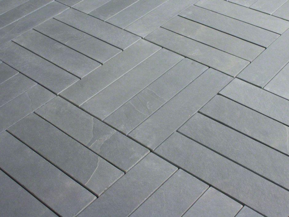Full Tile Sample - Montauk Blue Slate Tile - 12" x 24" x 3/8" Natural Cleft Face, Gauged Back
