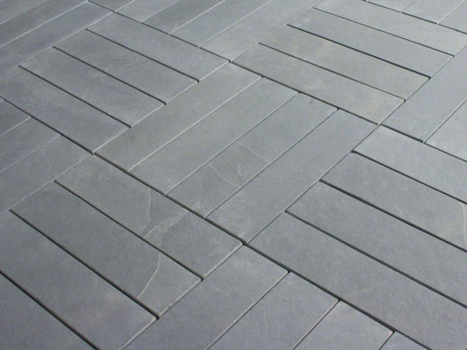 Full Tile Sample - Montauk Blue Slate Tile - 8" x 16" x 3/8" Natural Cleft Face, Gauged Back