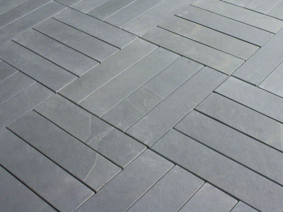 Full Tile Sample - Montauk Blue Slate Tile - 8" x 24" x 3/8" Natural Cleft Face, Gauged Back
