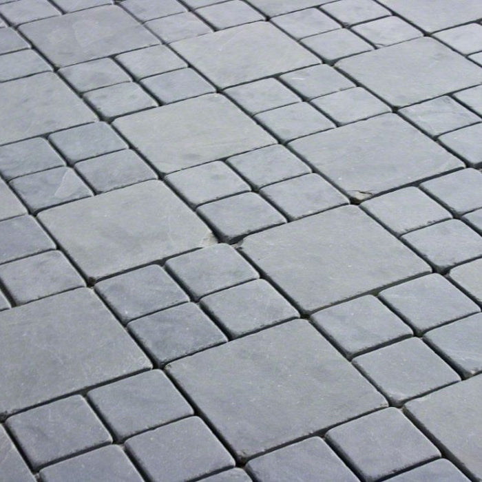 Montauk Blue Slate Tumbled Tile - 6" x 6" x 3/8"