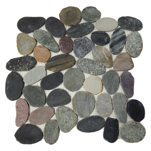 Multi Color Marble Pebble - 12" x 12" Flat Polished