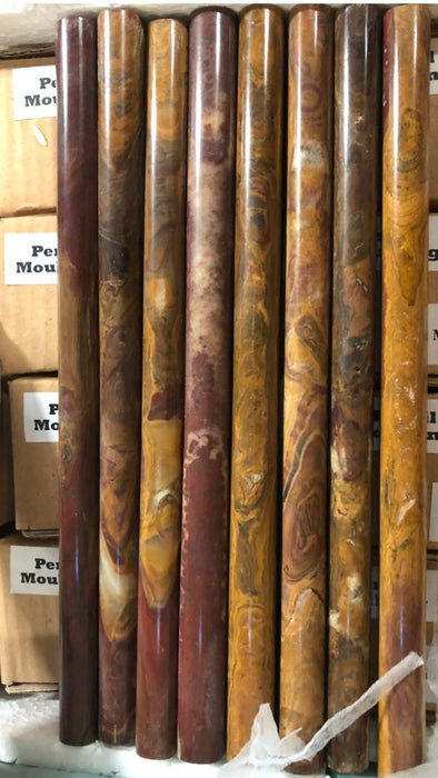 Polished Red Multi Color Onyx Liner - 5/8" x 12"