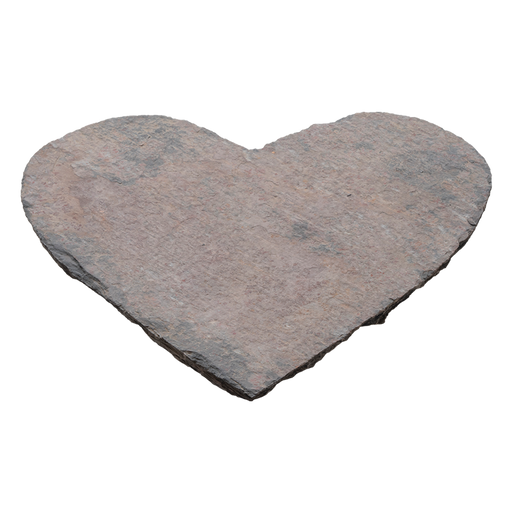 Multi Color Classic Heart Natural Cleft Slate Stepping Stone - 15" x 18" x +/- 1 1/2"