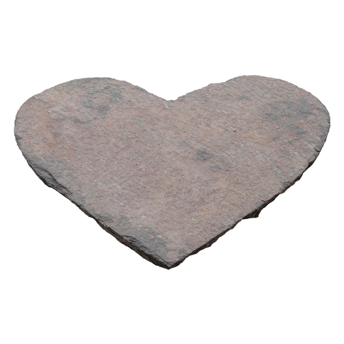 Multi Color Classic Heart Natural Cleft Slate Stepping Stone - 15" x 18" x +/- 1 1/2"