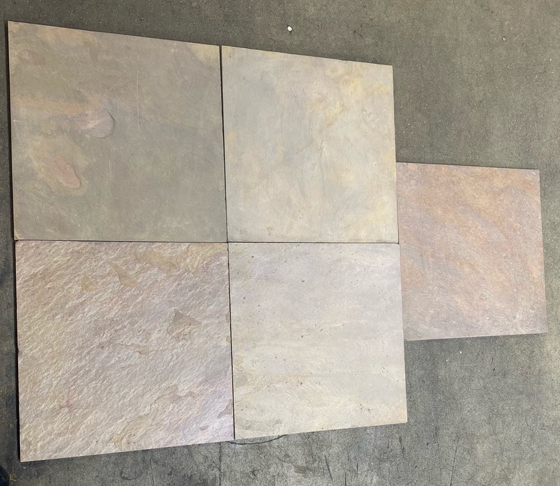 Multi Pink Gauged Slate Tile - 16" x 16" x 3/8" - 1/2"