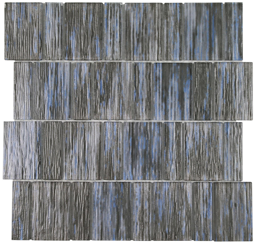 Full Sheet Sample - Aquatica Hot Springs Mystic Stacked Glass Mosaic - 11.75" x 11.75" Glossy