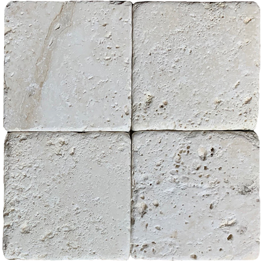 Full Tile Sample - Navona Travertine Tile - 4" x 4" x 3/8" Tumbled